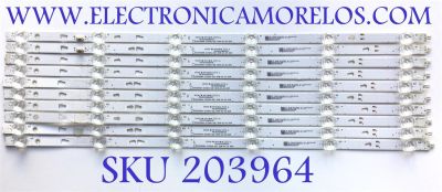 KIT DE LED'S PARA TV JVC / KONKA (10 PIEZAS) / NUMERO DE PARTE LED55D06A-ZC29AG-02E / LED55D06B-ZC29AG-02E / 30355006211E / 30355006212E / 55000M0JS / 200817AC05 / 200814BC05 / PANEL LC546PU4L / MODELOS LT-55MAW705 / 55U55A
